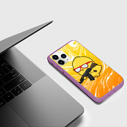 Чехол iPhone 11 Pro матовый Курица и автомат, цвет: 3D-фиолетовый — фото 2