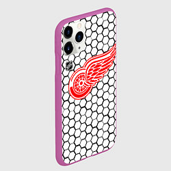Чехол iPhone 11 Pro матовый Детройт Ред Уингз - белые соты, цвет: 3D-фиолетовый — фото 2