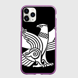 Чехол iPhone 11 Pro матовый Дагестанский орел, цвет: 3D-фиолетовый