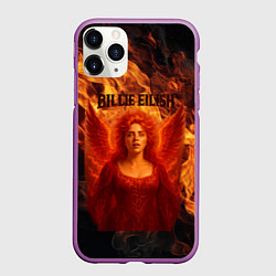 Чехол iPhone 11 Pro матовый Билли Айлиш из огня, цвет: 3D-фиолетовый