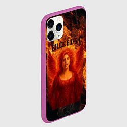 Чехол iPhone 11 Pro матовый Билли Айлиш из огня, цвет: 3D-фиолетовый — фото 2