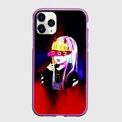 Чехол iPhone 11 Pro матовый Anime XX Zero Two 002, цвет: 3D-фиолетовый