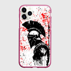 Чехол iPhone 11 Pro матовый Воин Спарты, цвет: 3D-малиновый