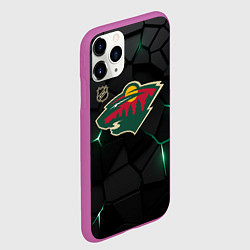 Чехол iPhone 11 Pro матовый Миннесота Уайлд - плиты с подсветкой, цвет: 3D-фиолетовый — фото 2