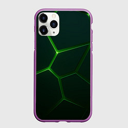 Чехол iPhone 11 Pro матовый Зеленые нано плиты