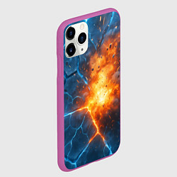 Чехол iPhone 11 Pro матовый Взрыв из объемных плит, цвет: 3D-фиолетовый — фото 2