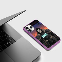 Чехол iPhone 11 Pro матовый Bones в аниме, цвет: 3D-фиолетовый — фото 2