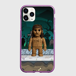 Чехол iPhone 11 Pro матовый Bones в стиле куклы Вуды, цвет: 3D-фиолетовый