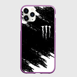 Чехол iPhone 11 Pro матовый Monster energy краски штрихи белые, цвет: 3D-фиолетовый