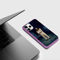 Чехол iPhone 11 Pro матовый Bones - образ психа, цвет: 3D-фиолетовый — фото 2