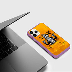 Чехол iPhone 11 Pro матовый Cool Bender - graffiti, цвет: 3D-фиолетовый — фото 2