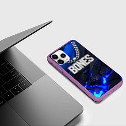 Чехол iPhone 11 Pro матовый Цепочка Bones, цвет: 3D-фиолетовый — фото 2