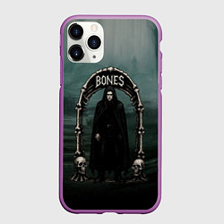 Чехол iPhone 11 Pro матовый Bones арка из костей, цвет: 3D-фиолетовый