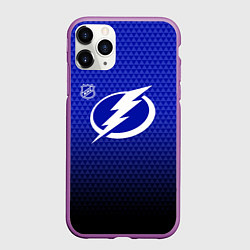 Чехол iPhone 11 Pro матовый Тампа Бэй Лайтнинг - синий градиент, цвет: 3D-фиолетовый