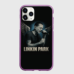 Чехол iPhone 11 Pro матовый Chester Bennington - Angel, цвет: 3D-фиолетовый