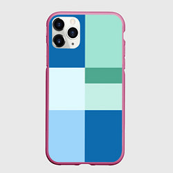 Чехол iPhone 11 Pro матовый Мятное небо колор-блок, цвет: 3D-малиновый