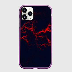 Чехол iPhone 11 Pro матовый Lightning red glow, цвет: 3D-фиолетовый