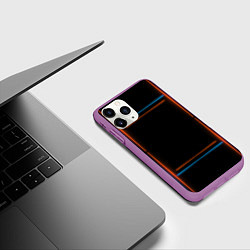 Чехол iPhone 11 Pro матовый Neon black red blue, цвет: 3D-фиолетовый — фото 2