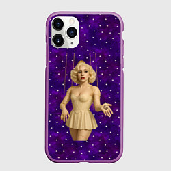 Чехол iPhone 11 Pro матовый Леди Гага марионетка, цвет: 3D-фиолетовый
