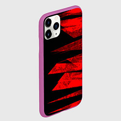 Чехол iPhone 11 Pro матовый Color red black strip, цвет: 3D-фиолетовый — фото 2