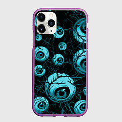 Чехол iPhone 11 Pro матовый Синие глаза, цвет: 3D-фиолетовый