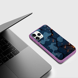 Чехол iPhone 11 Pro матовый Камуфляжные плиты текстура, цвет: 3D-фиолетовый — фото 2