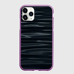 Чехол iPhone 11 Pro матовый Черная объемная текстура, цвет: 3D-фиолетовый