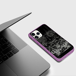 Чехол iPhone 11 Pro матовый Black Sabbath death skull, цвет: 3D-фиолетовый — фото 2
