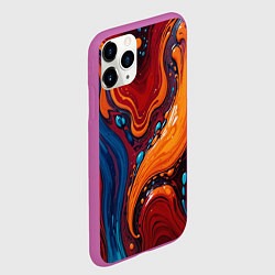 Чехол iPhone 11 Pro матовый Пламя и синева, цвет: 3D-фиолетовый — фото 2