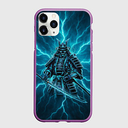 Чехол iPhone 11 Pro матовый Демонический электросамурай, цвет: 3D-фиолетовый