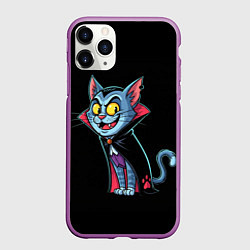 Чехол iPhone 11 Pro матовый Котодракула, цвет: 3D-фиолетовый