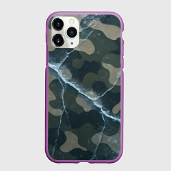 Чехол iPhone 11 Pro матовый Ледяной камуфляж, цвет: 3D-фиолетовый