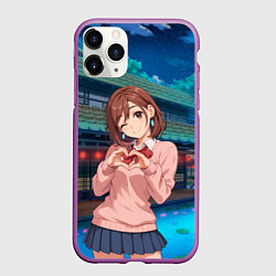 Чехол iPhone 11 Pro матовый Милашка Сиратори Айра Дандадан, цвет: 3D-фиолетовый
