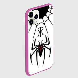 Чехол iPhone 11 Pro матовый Паук на белом - the web of Fate, цвет: 3D-фиолетовый — фото 2
