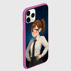 Чехол iPhone 11 Pro матовый Сиратори Айра школьница, цвет: 3D-фиолетовый — фото 2