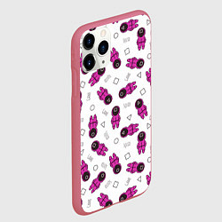 Чехол iPhone 11 Pro матовый Персонажи корейского сериала игра в кальмара, цвет: 3D-малиновый — фото 2