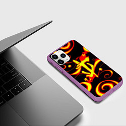 Чехол iPhone 11 Pro матовый Doom dragon steel fire, цвет: 3D-фиолетовый — фото 2