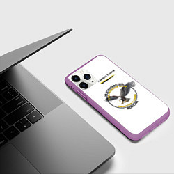 Чехол iPhone 11 Pro матовый Бури обратятся к славе России Ушаков узор с орлом, цвет: 3D-фиолетовый — фото 2