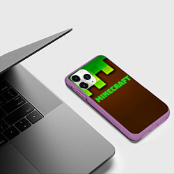 Чехол iPhone 11 Pro матовый Minecraft forever, цвет: 3D-фиолетовый — фото 2