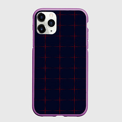 Чехол iPhone 11 Pro матовый Color dark blue red crosses, цвет: 3D-фиолетовый