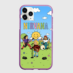 Чехол iPhone 11 Pro матовый Nirvana мультяшный стиль на поляне