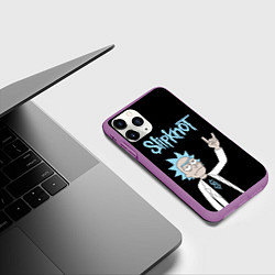 Чехол iPhone 11 Pro матовый Slipknot и Рик Санчес из Рик и Морти, цвет: 3D-фиолетовый — фото 2
