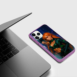 Чехол iPhone 11 Pro матовый Нами киберпанк реализм, цвет: 3D-фиолетовый — фото 2