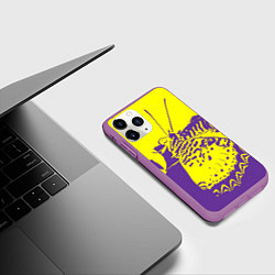 Чехол iPhone 11 Pro матовый Бабочка-абстракция, цвет: 3D-фиолетовый — фото 2