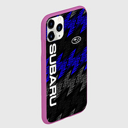 Чехол iPhone 11 Pro матовый Субару - blue, цвет: 3D-фиолетовый — фото 2