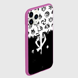 Чехол iPhone 11 Pro матовый Doom черно белые аниме, цвет: 3D-фиолетовый — фото 2