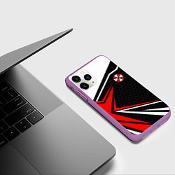 Чехол iPhone 11 Pro матовый Umbrella - red uniform, цвет: 3D-фиолетовый — фото 2
