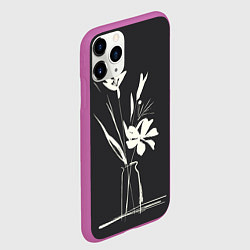 Чехол iPhone 11 Pro матовый Ваза с цветами, цвет: 3D-фиолетовый — фото 2
