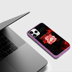 Чехол iPhone 11 Pro матовый Сашин удар аргумент без слов, цвет: 3D-фиолетовый — фото 2