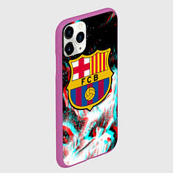 Чехол iPhone 11 Pro матовый Barcelona огонь глитч, цвет: 3D-фиолетовый — фото 2
